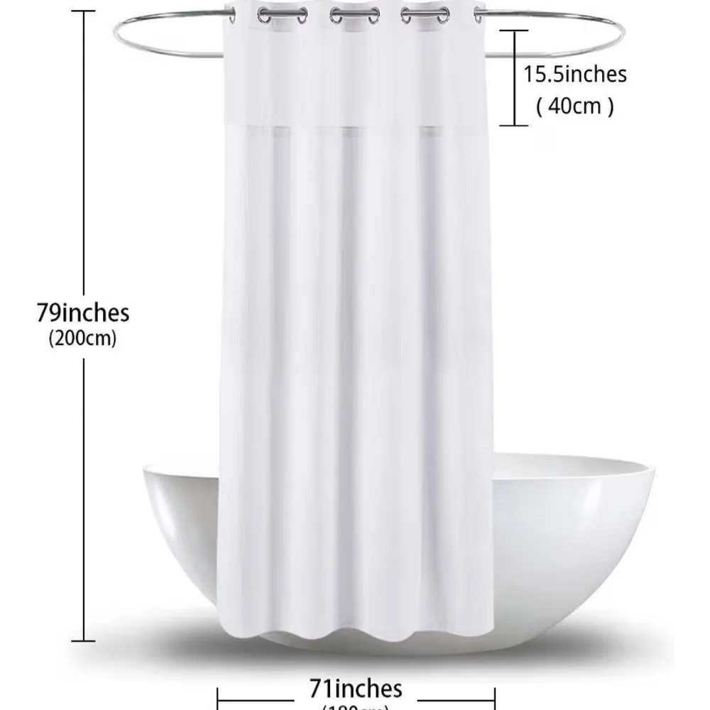 Echohoe White Hotel Grade Shower Curtain